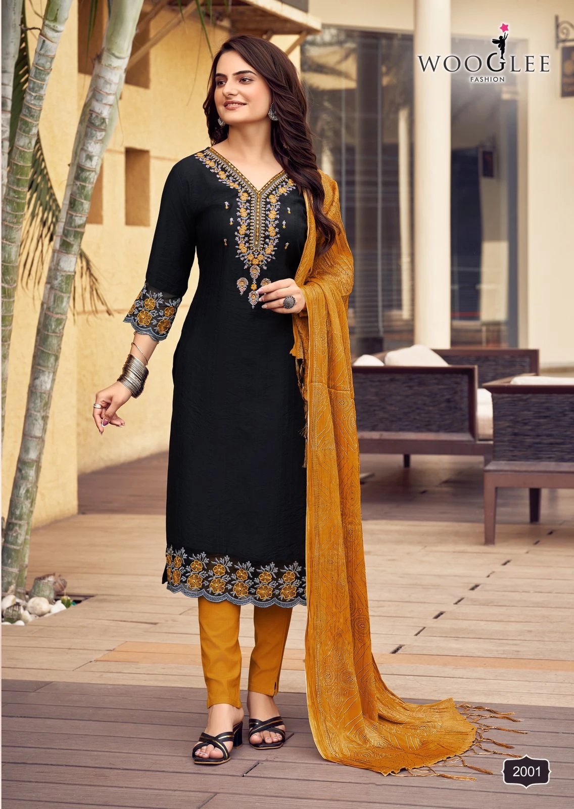 Wooglee Sagaai Viscose Weaving Wholesale Readymade Salwar Suit Catalog — Wholesale Salwar Suits, Wooglee wholesale from Surat — view 5